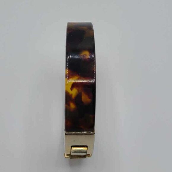 J Crew Faux Tortoise Hinged Bangle Bracelet - Picture 3 of 7